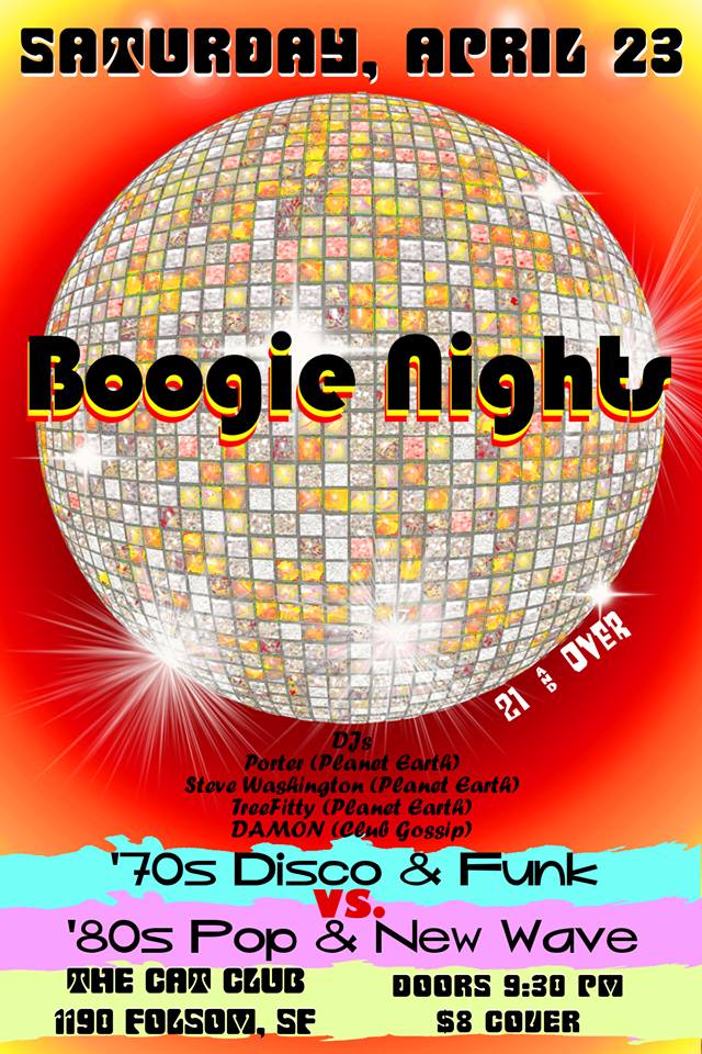 Club Boogie Nights! 70s .vs. 80s! at Cat Club in San Francisco - April ...