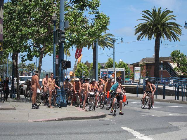 World Naked Bike Ride San Francisco At San Francisco Ferry Building