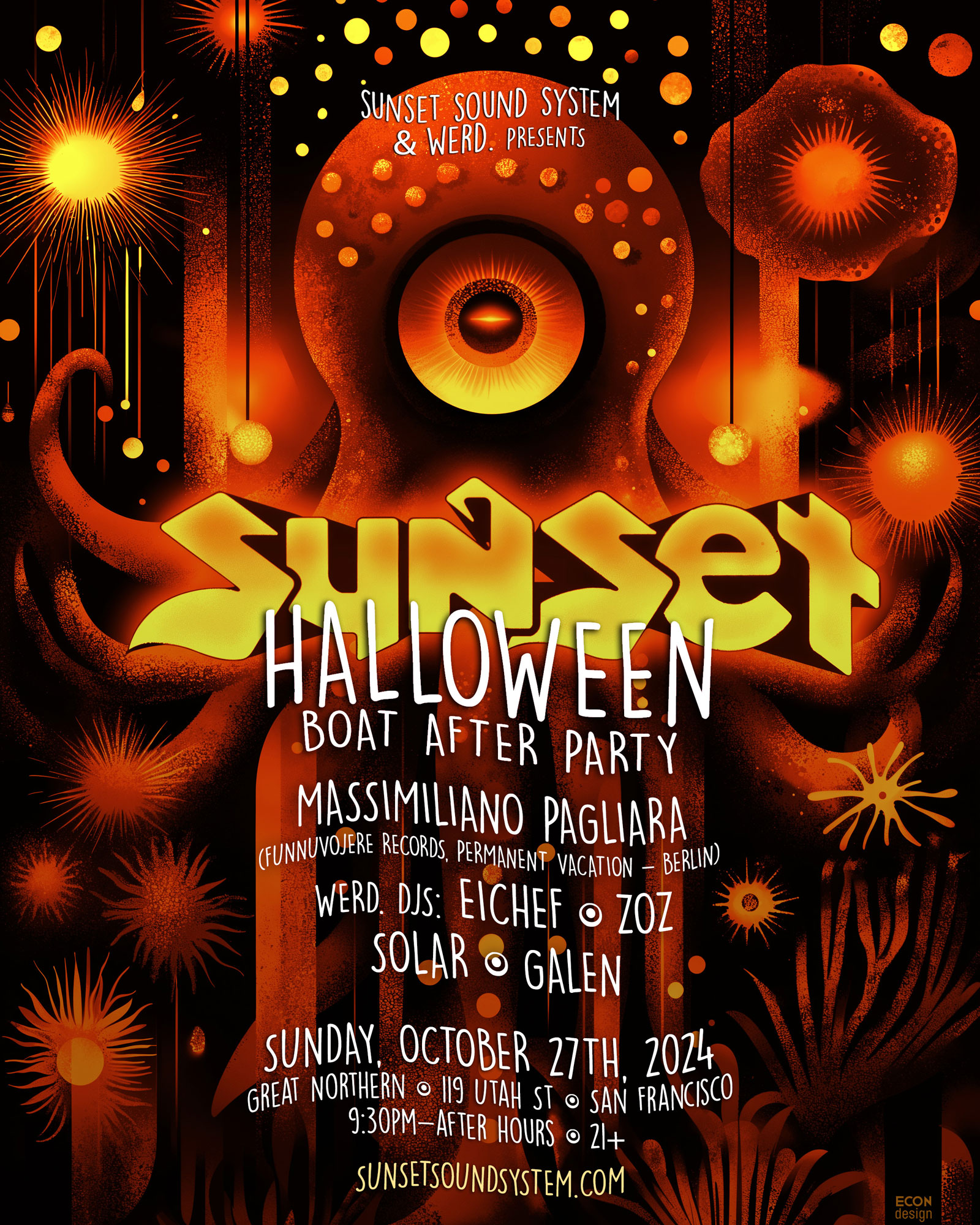 Sunset Sound System Halloween Costume Boat + AfterParty 2024 at San