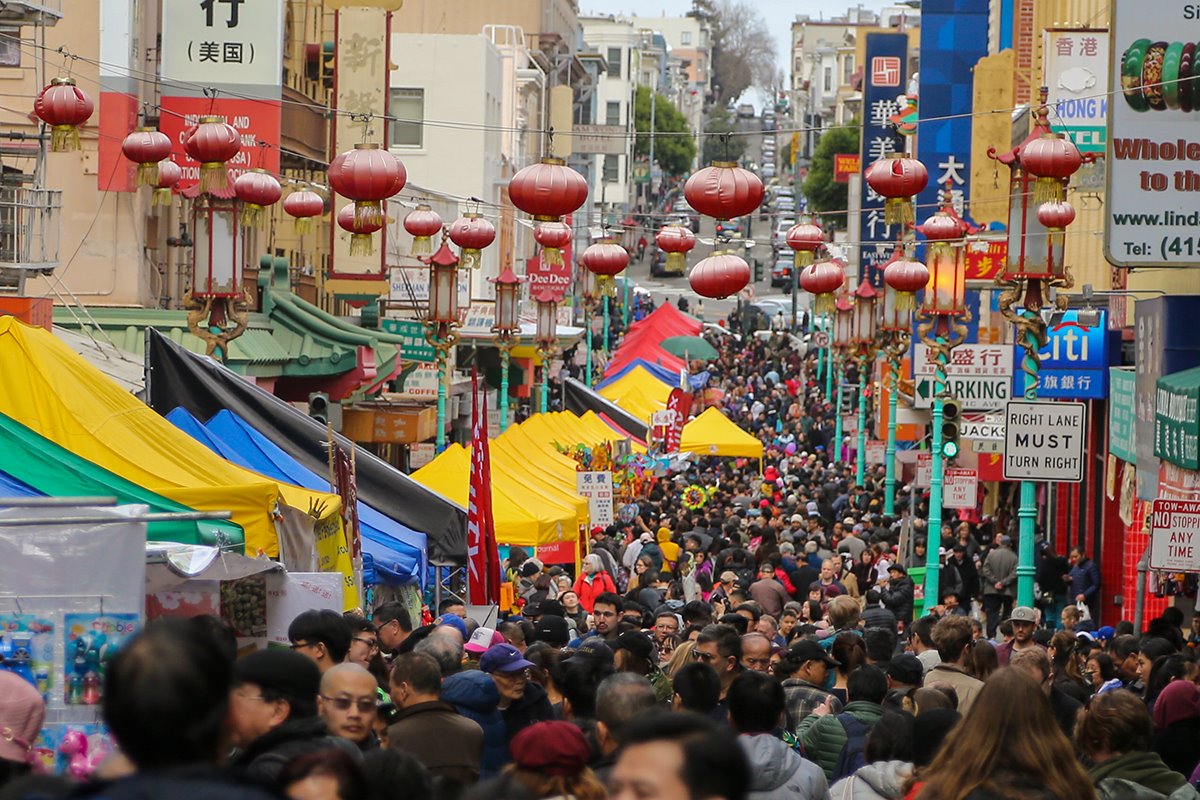 Chinese New Year Flower Market Fair at San Francisco Chinatown in San