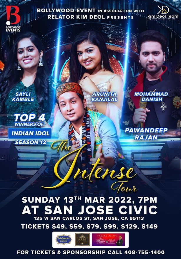 The Intense Tour / Indian Idol 12 at San Jose Civic in San Jose March