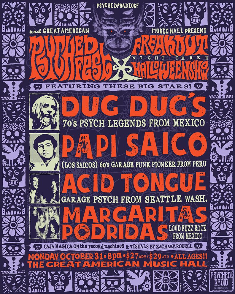 Psyched! Fest Halloween Freak Out w/ Dug Dug's & Papi Saicos at Great