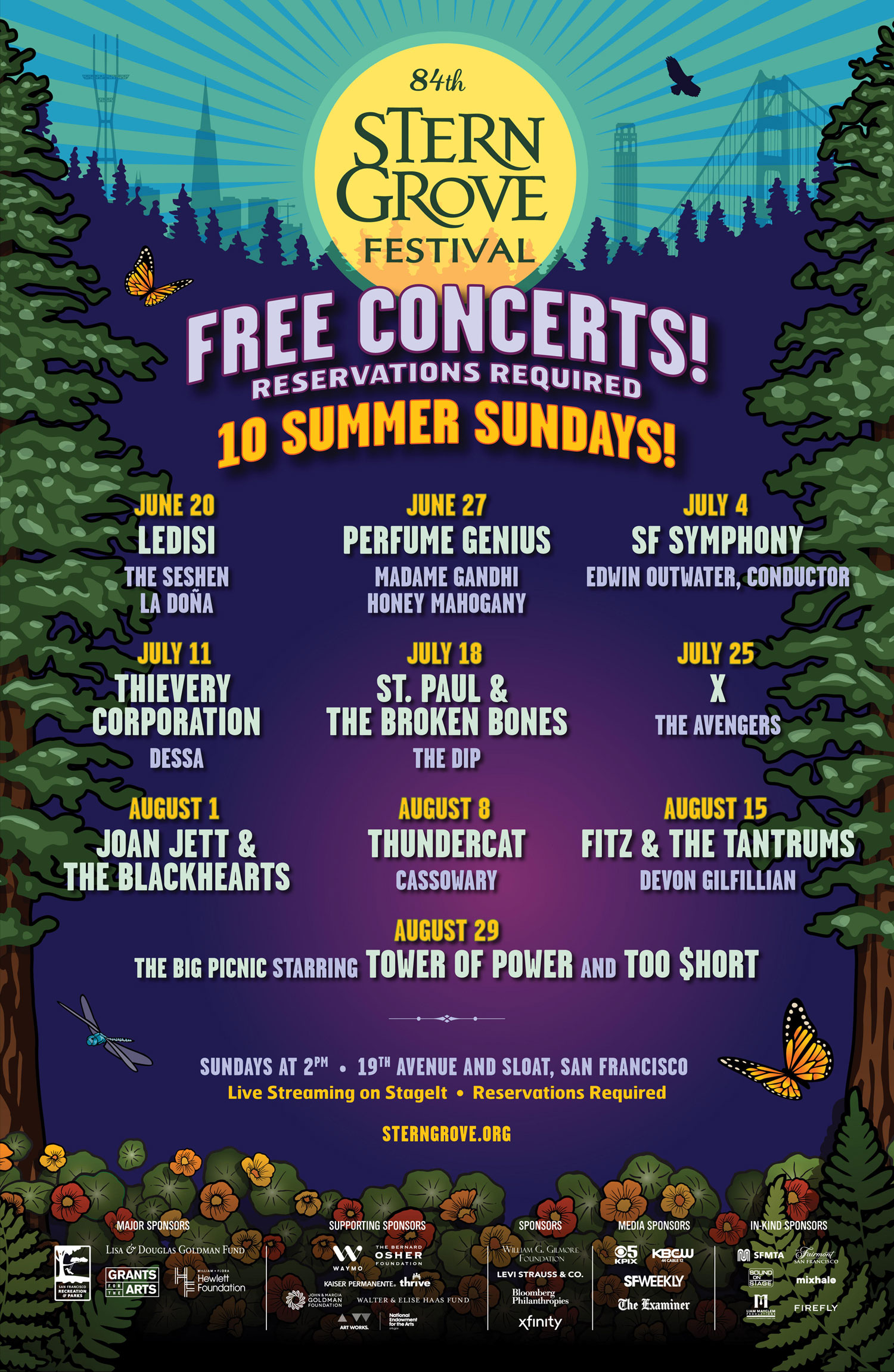 Free Stern Grove Festival Thundercat, Ledisi, Too hort, The Seshen