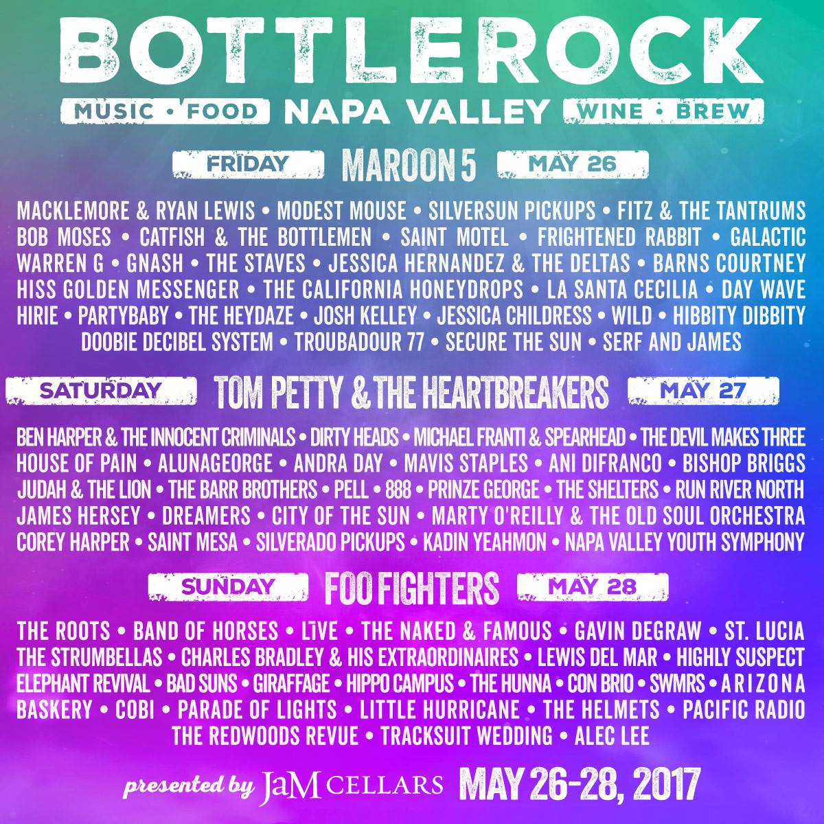 BottleRock Napa Valley Lineup Announced: Foo Fighters, Tom Petty ...