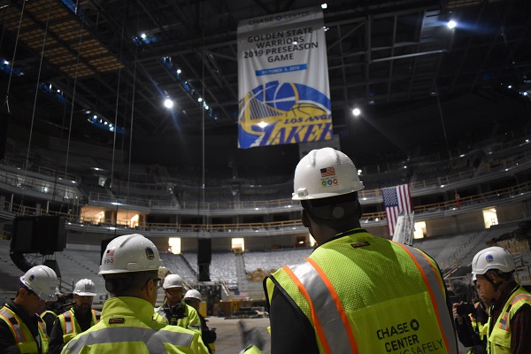 The Warriors' new locker room at Chase Center, the new home of the